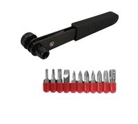 Dunnet Tools Lot de 12 tournevis à cliquet en acier au carbone avec embouts plats, étoilés et cruciformes, kit d'outils à main professionnels polyvalents pour bricolage, électronique et réparations