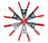 Dunnet Tools Lot de 6 pinces à ressort en métal | Grands clips polyvalents avec embouts revêtus de caoutchouc | pour le travail du bois, l'artisanat, le camping, le bricolage, la photographie, la