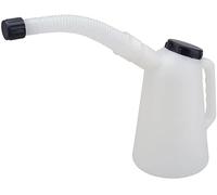 Dunnet Tools Pichet doseur de 5 litres avec bouchon pour véhicule, bec flexible, mesure impériale, métrique, plastique, huile, liquide de refroidissement, carburant, eau, polyéthylène durable