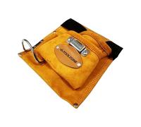 Dunnet Tools Pochette à outils en cuir robuste | Organiseur à 5 poches pour le bricolage et le commerce, support d'équipement durable, sac à outils utilitaire pour homme, construction, jardin