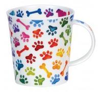 DUNOON Bone China Lomond Mug - Pawprints Range - Colourful Dog Paws