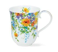 Dunoon Braemar Tasse en porcelaine anglaise Motif fleurs traînantes Jaune 0,33 l