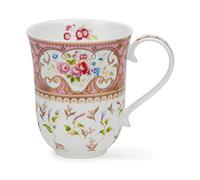 Dunoon Braemar Tasse en porcelaine fine Motif floral Rose/rose 0,33 l
