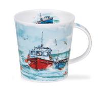 Dunoon Caingorm Mug en porcelaine anglaise Motif bateau de pêche Rouge