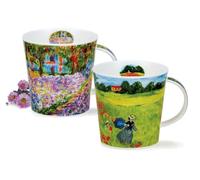 Dunoon Cairngorm Giverny Lot de 2 tasses en porcelaine fine de Chine 0,48 l | 480 ml | Tasses à café de qualité supérieure | Hauteur : 11 cm | Design artistique | Passe au lave-vaisselle | Parfait