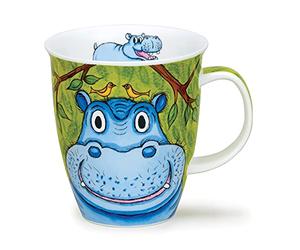 Dunoon Nevis Go Wild Crazy Animal Mug en porcelaine anglaise - Hippopotame