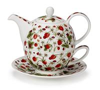 Dunoon Service à thé pour une personne en porcelaine anglaise Motif fraises 0,5 l