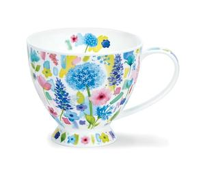 DUNOON Skye Tasse en porcelaine fine Motif explosion de fleurs Bleu 0,42 l