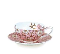 Dunoon Tasse à thé et Soucoupe Rose Nuovo avec détails dorés, CS-NUOP-1T