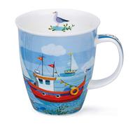 Dunoon Tasse en porcelaine fine en forme de Nevis, fabriquée en Angleterre, passe au lave-vaisselle et au micro-ondes - Shoreline (bateau de pêche)