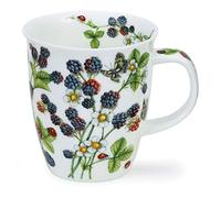 Dunoon Tasse en porcelaine fine en forme de Nevis, fabriquée en Angleterre, passe au lave-vaisselle et au micro-ondes - Fruits sauvages (mûre)
