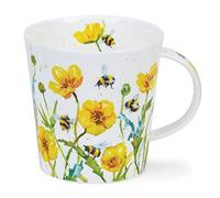 Dunoon Tasse en porcelaine fine fabriquée en Angleterre en forme de cairngorm Motif abeilles occupées 480 ml Passe au lave-vaisselle (Buttercup)
