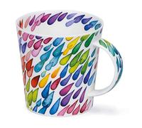 Dunoon Tasse en porcelaine fine fabriquée en Angleterre en forme de cairngorm Motif gouttes de pluie 480 ml Passe au lave-vaisselle (diagonale)