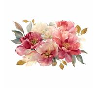 DunPei Art Mural Botanique sur Toile, Fleurs parfumées Impression Grand Format Prête à Accrocher(rose)-70x100cm Sans cadre