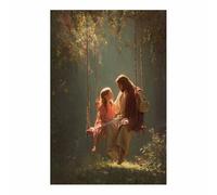 DunPei Décoration murale Christ Jésus Jésus et la jeune fille de Dieu Peinture du Seigneur chrétien catholique Image religieuse de la Bible pour salon, église(multicolore78)-60x90cm Sans cadre