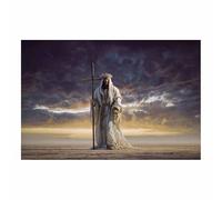 DunPei Décoration murale Christ Jésus Jésus, la vérité de Dieu Peinture du Seigneur chrétien catholique Image religieuse de la Bible pour salon, église(multicolore)-50x70cm Sans cadre