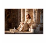 DunPei Impression sur Toile Jésus miséricordieux - Jésus Mur Art Toile Peinture Décoration Murale pour ChambrePeintures pour Maison Bain Salon Chambre(marron)-80x120cm Sans cadre