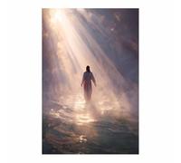 DunPei Jésus de la chrétienne Jésus dans la lumière -Impressions minimalist-Décoration murale religieuse pour salon, chambre à coucher, église(multicolore149)-70x100cm Sans cadre