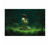 DunPei Jésus - Miséricorde divine Jésus abstrait - Portrait de tranquillité - Décoration murale pour salon, chambre à coucher, église, salle de prière(multicolore)-30x45cm Sans cadre