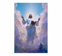 DunPei Jésus - Miséricorde divine Jésus et la Bible - Portrait de tranquillité - Décoration murale pour salon, chambre à coucher, église, salle de prière(rose132)-70x100cm Sans cadre
