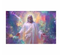 DunPei Jésus - Miséricorde divine Jésus miséricordieux - Portrait de tranquillité - Décoration murale pour salon, chambre à coucher, église, salle de prière(multicolore)-70x100cm Sans cadre