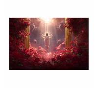 DunPei Jésus - Miséricorde divine Jésus miséricordieux - Portrait de tranquillité - Décoration murale pour salon, chambre à coucher, église, salle de prière(rose)-70x100cm Sans cadre