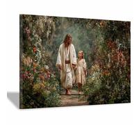 DunPei Jésus - Miséricorde divine Le bon pasteur Jésus - Portrait de tranquillité - Décoration murale pour salon, chambre à coucher, église, salle de prière(multicolore)-80x120cm Encadrée