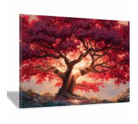 DunPei Moderne Grand Tableau Decoration Bel arbre Peinture à sur toile Art mural moderne abstrait Pour salon(Multicolore)-70x100cm Encadrée