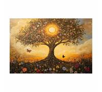 DunPei Moderne Grand Tableau Decoration Bel arbre Peinture à sur toile Art mural moderne abstrait Pour salon(Multicolore)-30x45cm Sans cadre