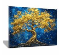 DunPei Moderne Grand Tableau Decoration Bel arbre Peinture à sur toile Art mural moderne abstrait Pour salon(Multicolore)-60x90cm Encadrée