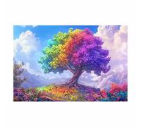 DunPei Moderne Grand Tableau Decoration Bel arbre Peinture à sur toile Art mural moderne abstrait Pour salon(Multicolore)-30x45cm Sans cadre