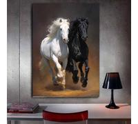 DunPei sur Toile Animal Photos d'œuvres d'art Charmant cheval pour Le Bureau à Domicile Décoration Moderne Peinture Murale d'art l'image imprimée(blanc)-80x120cm Sans cadre