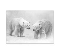DunPei sur Toile Peinture sur toile d’animaux, Ours fort Art Mural sur Toile pour Salle de jeux Salon Décoration d'intérieur(Brun)-60x90cm Sans cadre