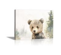 DunPei Tableau mural animal amusant L'ours Wen Shun sont parfaites pour le salon la chambre la salle de bain ou le bureau(Brun)-60x90cm Encadrée