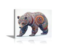 DunPei Tableau mural animal amusant Ours lourd sont parfaites pour le salon la chambre la salle de bain ou le bureau(Multicolore)-80x120cm Encadrée