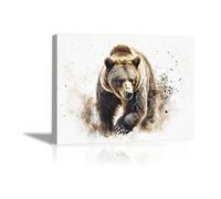 DunPei Tableau mural animal amusant Ours sensible sont parfaites pour le salon la chambre la salle de bain ou le bureau(Brun)-30x45cm Encadrée