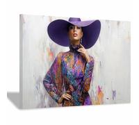 DunPei Toile murale Femme pure Impressions décoratives pour salon, couloir, art féminin, sexy, abstrait, glamour, beau, tendance(multicolore)-70x100cm Encadrée