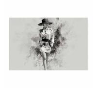 DunPei Toile murale Femme vivante Impressions décoratives pour salon, couloir, art féminin, sexy, abstrait, glamour, beau, tendance(Couleur noir et blanc)-30x45cm Sans cadre