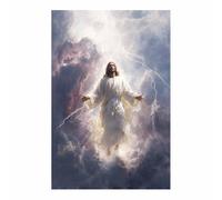 DunPei Toile murale Jésus Jésus dans les airs chrétien religieux sur toile Décoration murale Bible Poster Impression Peinture Salon Chambre Église(blanc85)-70x100cm Sans cadre