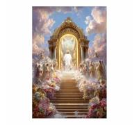 DunPei Toile murale Jésus Jésus et les croyants chrétien religieux sur toile Décoration murale Bible Poster Impression Peinture Salon Chambre Église(rose35)-50x70cm Sans cadre