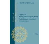 Duns Scot avant l'univocité de l'étant