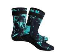 DUNSBY Chaussette Piscine Combinaison de plongée en néoprène 3mm, Chaussettes Surf for Hommes et Femmes, Accessoires Plage, matériau Souple, Bottes antidérapantes, Aqua(3MM Starry Blue,L(42-43))