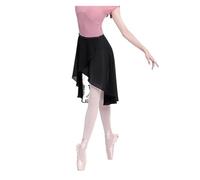 DUNSBY Jupe portefeuille pour femme - Jupe de danse longue en mousseline de soie - Boucles réglables, Noir , M height 150-175cm