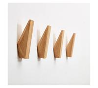 DUNSBY Porte clé Mural 4pcs Manteau Manteau Single Crochet en Bois Simple Mur de clé Porte-clés de Sac Chapeau Chapeau Foulard Crochets en Bois décoratif