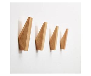 DUNSBY Porte clé Mural 4pcs Manteau Manteau Single Crochet en Bois Simple Mur de clé Porte-clés de Sac Chapeau Chapeau Foulard Crochets en Bois décoratif