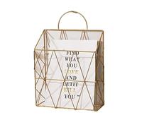 DUNSBY Porte Revue Porte-journaux et magazines en métal fer support mural suspendu étagère à livres organisateur de rangement décoration for la maison bricolage(Gold)