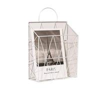 DUNSBY Porte Revue Porte-journaux et magazines en métal fer support mural suspendu étagère à livres organisateur de rangement décoration for la maison bricolage(WHITE)