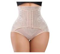 DUNSBY String Gainant Taille Moyenne Cincher sans Couture Quotidien Shaper Culotte Shapewear Crochets Ventre contrôle Culotte Lisse(Beige,L)