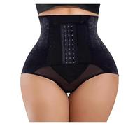 DUNSBY String Gainant Taille Moyenne Cincher sans Couture Quotidien Shaper Culotte Shapewear Crochets Ventre contrôle Culotte Lisse(Black,XL)