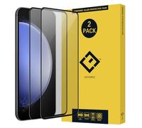 DUNSIHUI Lot de 2 films de protection d'écran en verre trempé pour Galaxy S23 FE 6,4", couverture complète anti-rayures 9H, HD, transparent, sans bulles, pour Sam sung Galaxy S23 FE 6,4" 2023, noir